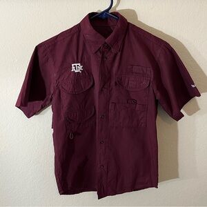 Texas A&M Game Day Button-Up Shirt | Maroon | 100% Cotton | Size YM